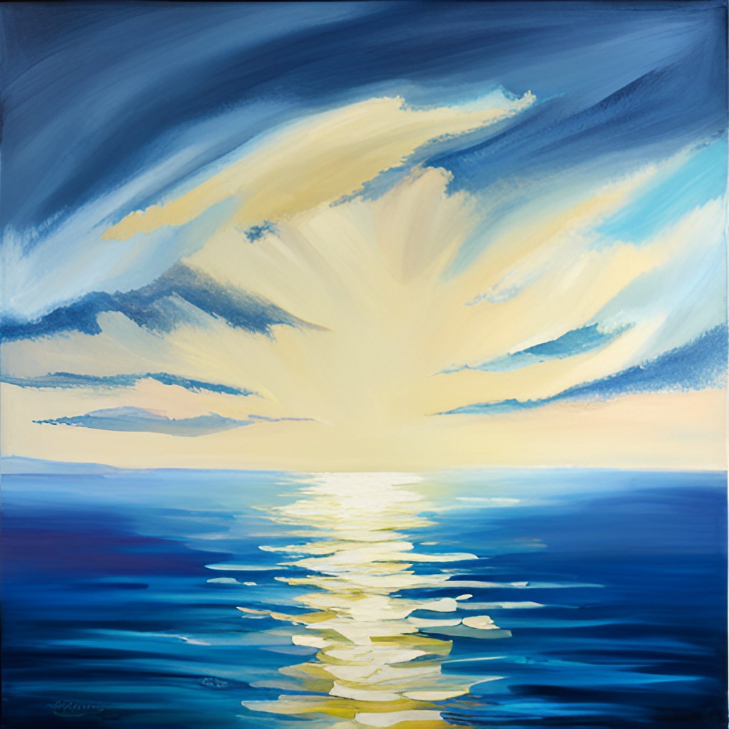 blue sky over the ocean